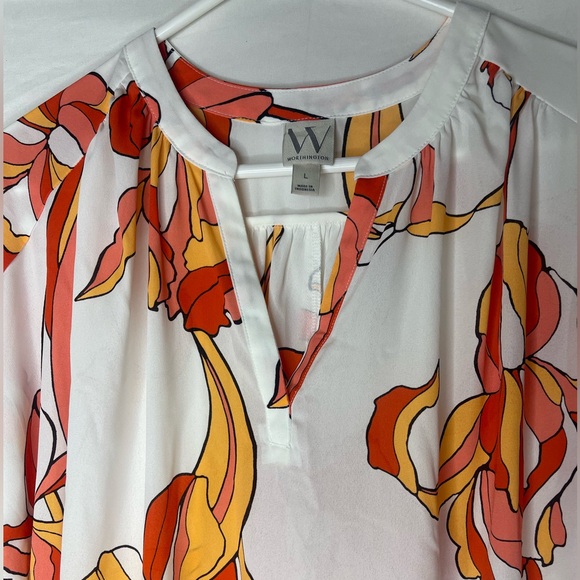 Worthington Floral Blouse Size L NWT (New With Tags) - Picture 3 of 5